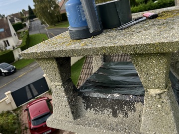 Conduit de cheminée condamné par le haut à Saint-Pathus